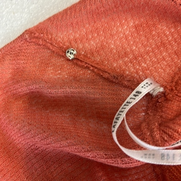 Lafayette 148 Orange Linen Wrap V Neck Top Size S - Picture 9 of 11